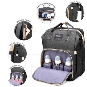 3 in 1 Multifunction Diaper Bag Backpack with Changing Station for Travel